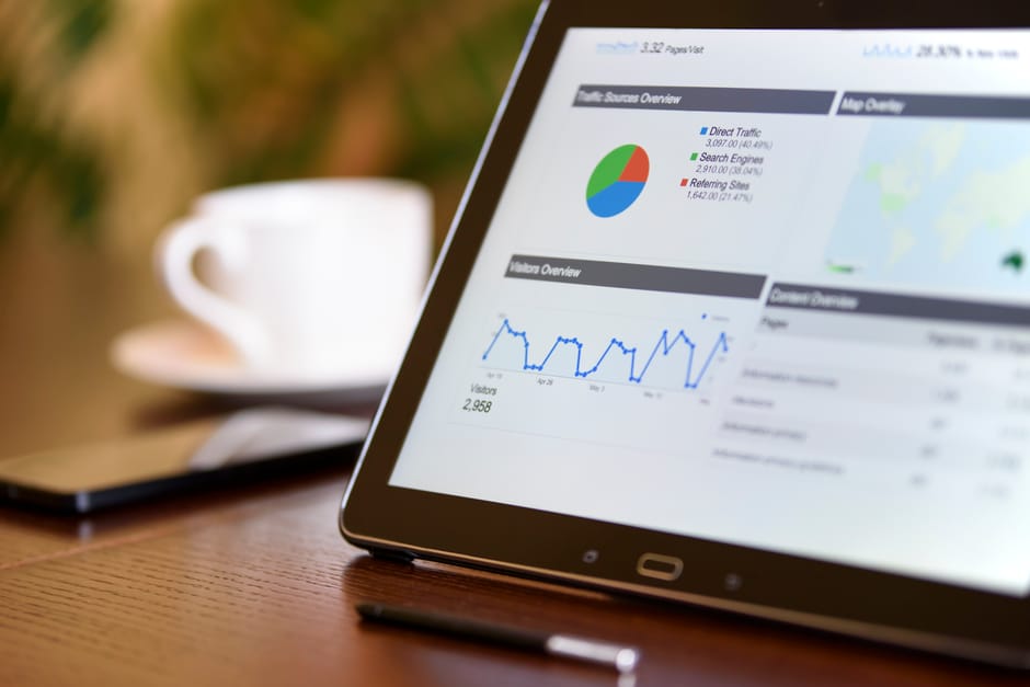 Digital marketing interface showing AI analytics and user engagement metrics